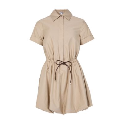 Short sleeve dress in cotton and silk