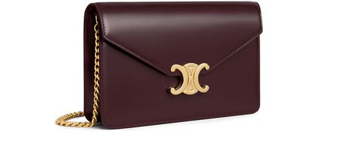 CELINE Wallet on chain Triomphe in shiny calfskin