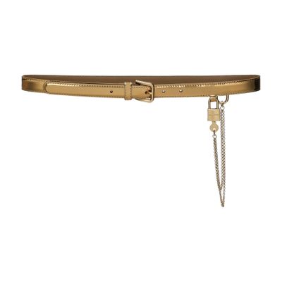 Dolce & Gabbana Patent Leather Belt In Light_gold