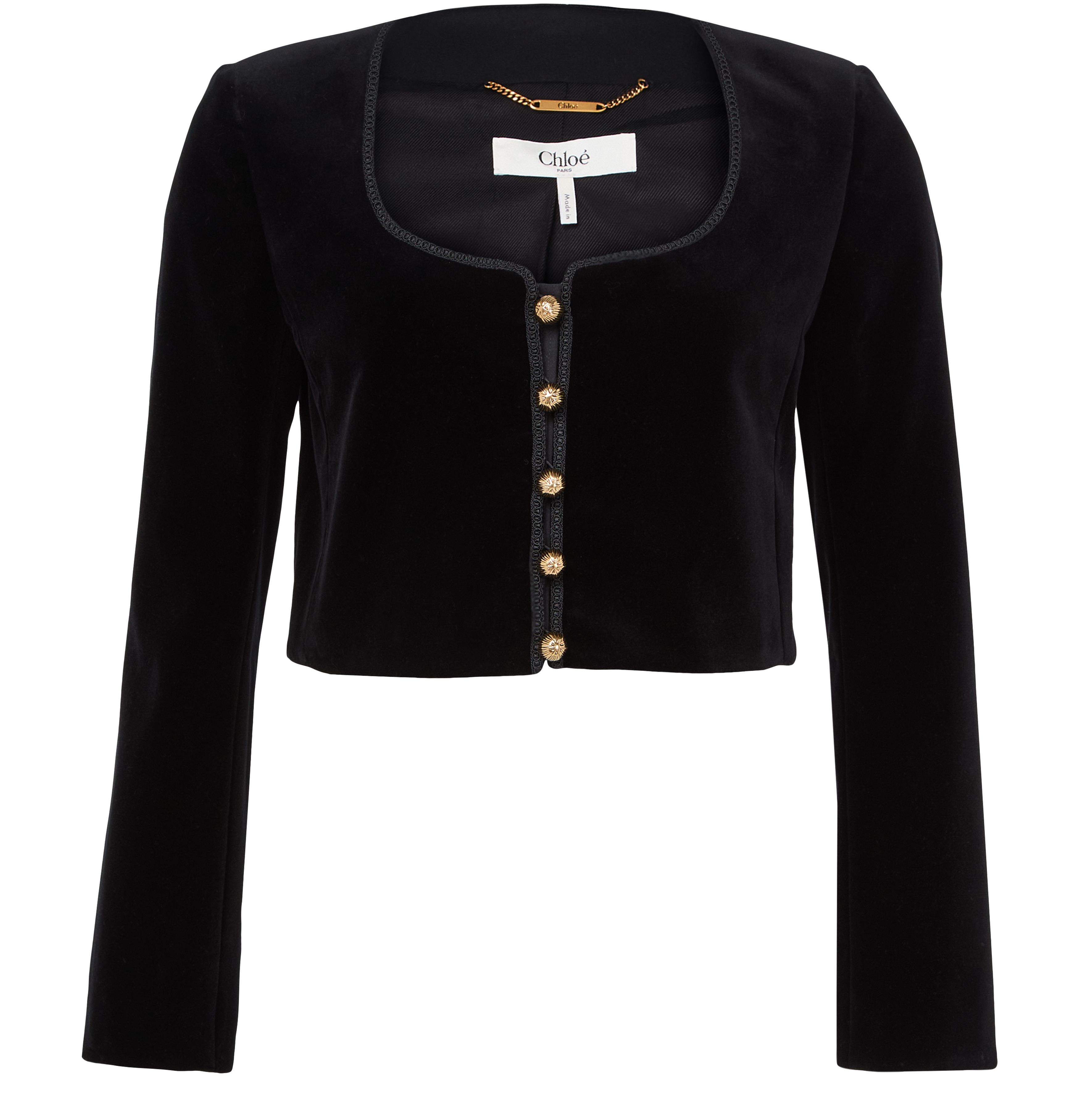 Velvet cropped jacket