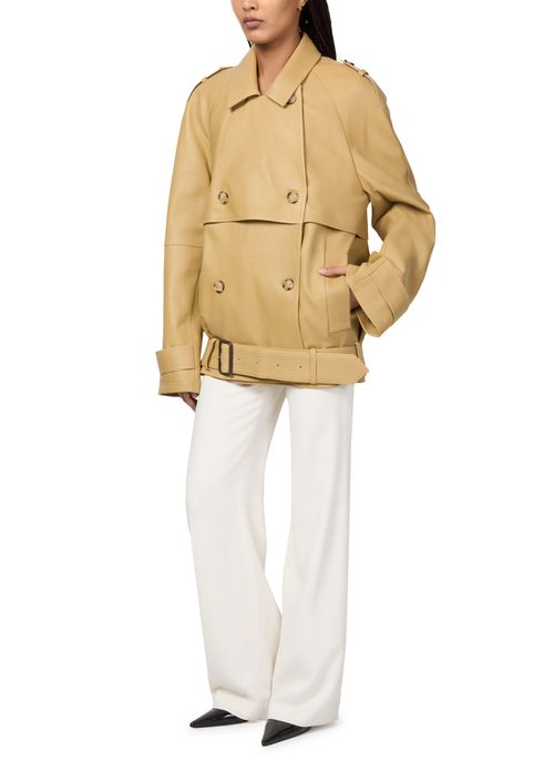 TOTEME Short leather trench