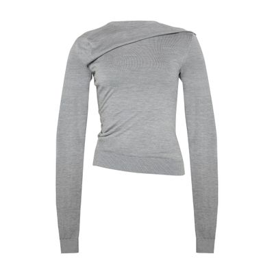 Acne Studios Deconstructed Silk Skirt In Grey