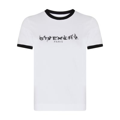 Shop Givenchy Paris Slim Fit T-shirt With Leopard Print In White