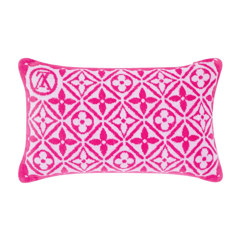 Monogram Flower Tile Small Beach Pillow thumbnail 4