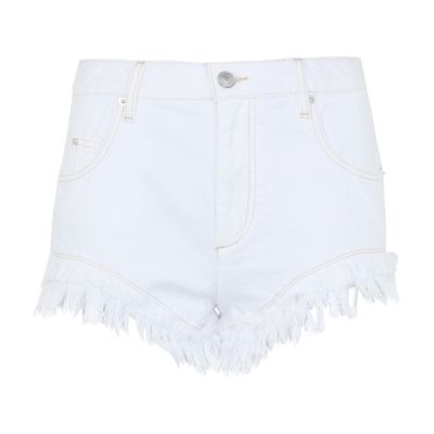 Isabel Marant Eneidao Denim Shorts In White