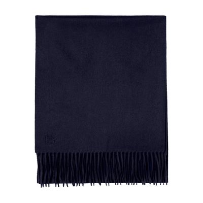 Bompard Classic Fringed Scarf In Blue