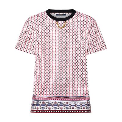 Louis Vuitton Scarf Print T-shirt In Red