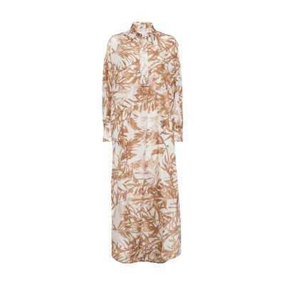 Herbarium printed shirt dress