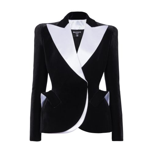 Structured Jacket In Velvet And Satin