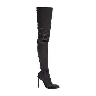 Women s Stretch leather Raven thigh high boots BALMAIN 24S