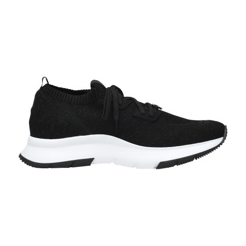 Gianvito Rossi Glover Stretch Knit Low-top Sneakers In Black