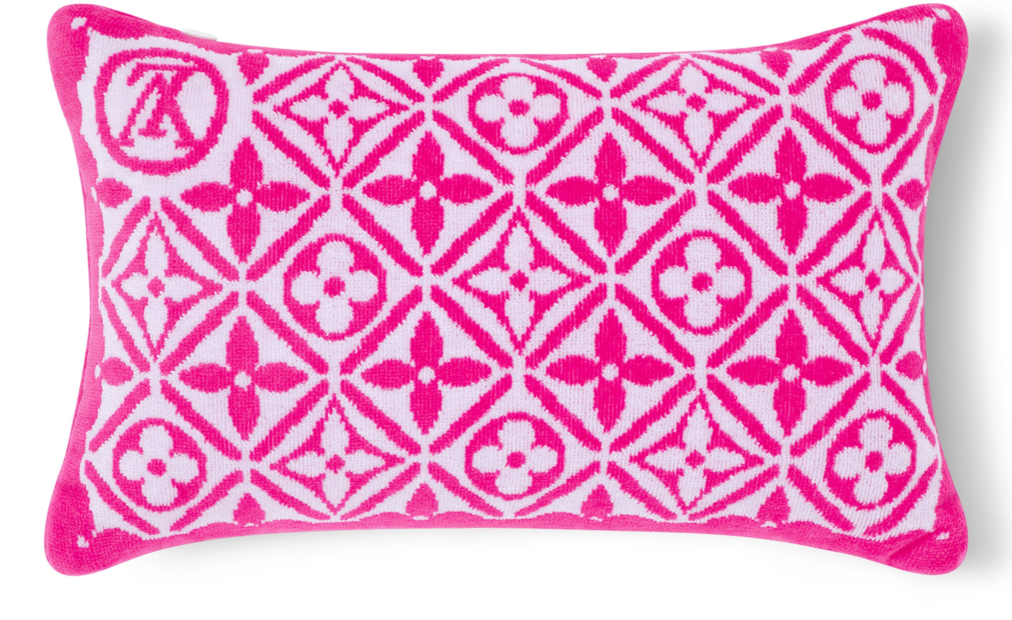 Monogram Flower Tile Small Beach Pillow thumbnail 3