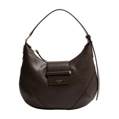 Jimmy Choo Bar Medium Leather Hobo Shoulder Bag In Brown