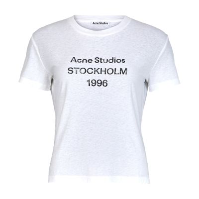 Acne Studios Logo Short Sleeve T-shirt In White