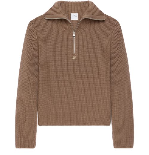 COURREGES Ribbed wool trucker sweater