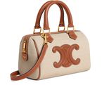 Small Boston cuir Triomphe in textile and calfskin - CELINE
