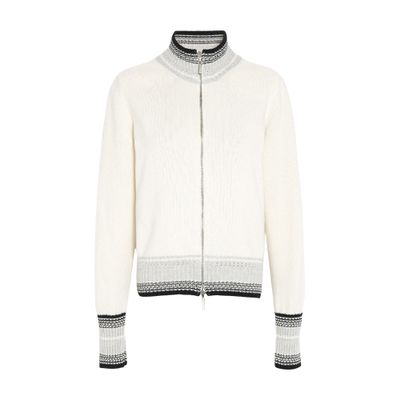 Barrie Mottled Zip-up Cashmere Cardigan In Green