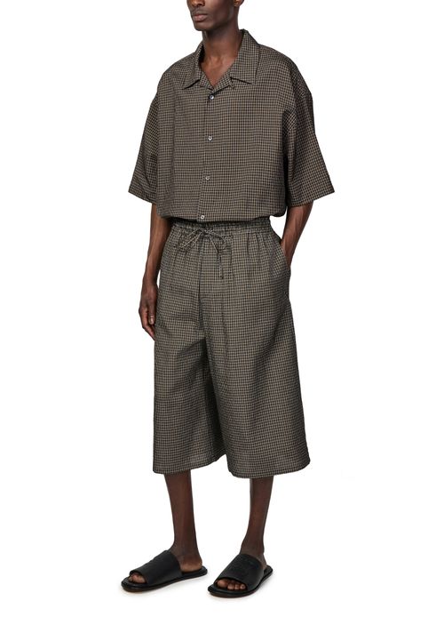 LOEWE Short-sleeved cotton, linen and viscose shirt