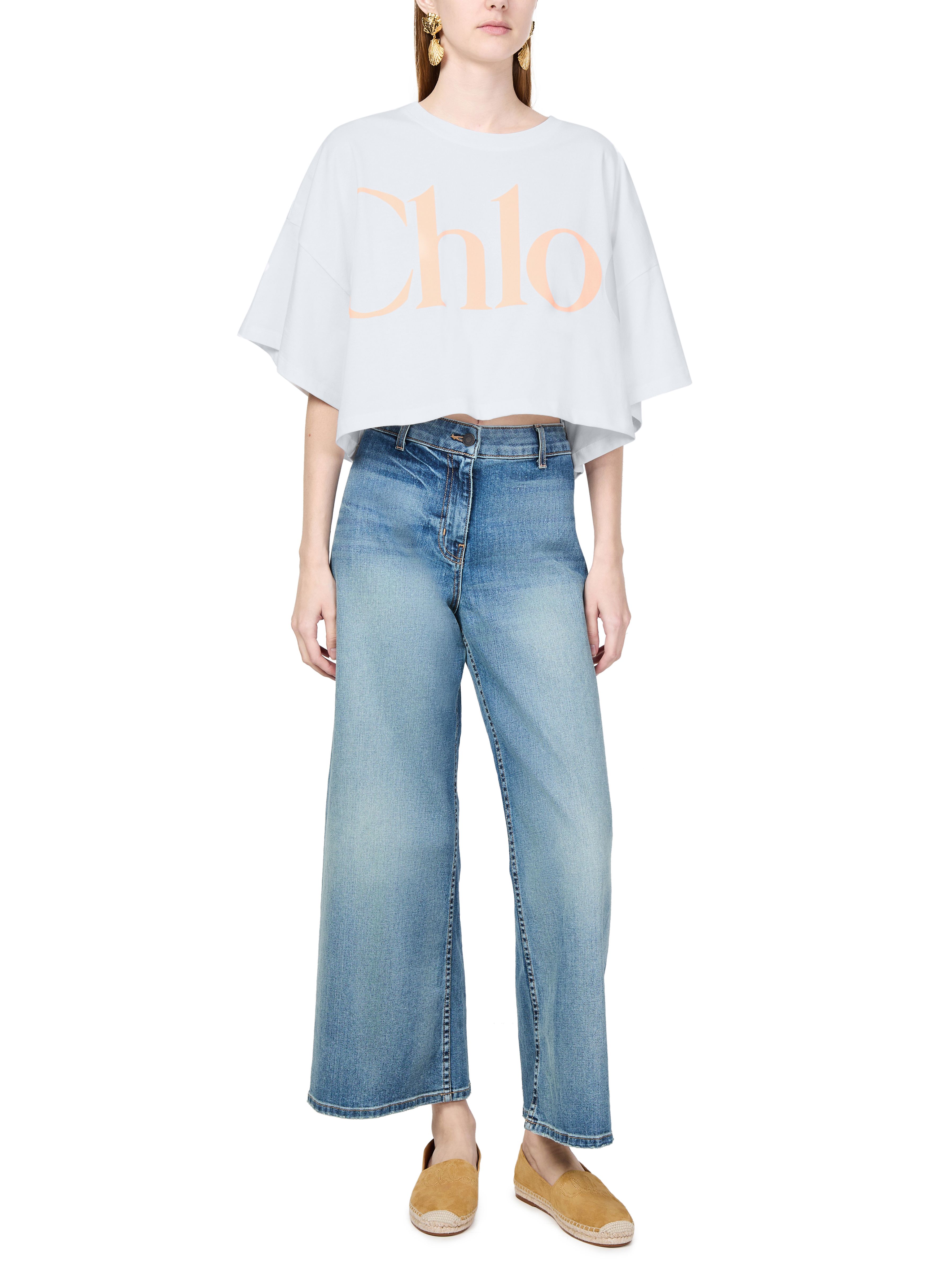 T-shirt with printed logo in cotton thumbnail 6