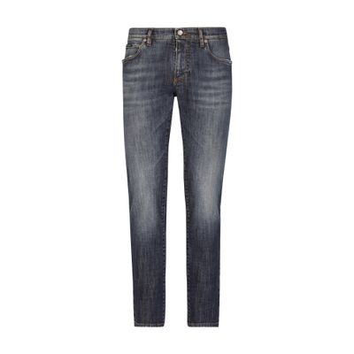 Slim fit washed stretch jeans with subtle abrasions