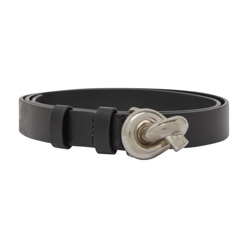 Bottega Veneta Knot Detail Belt In Black_silver