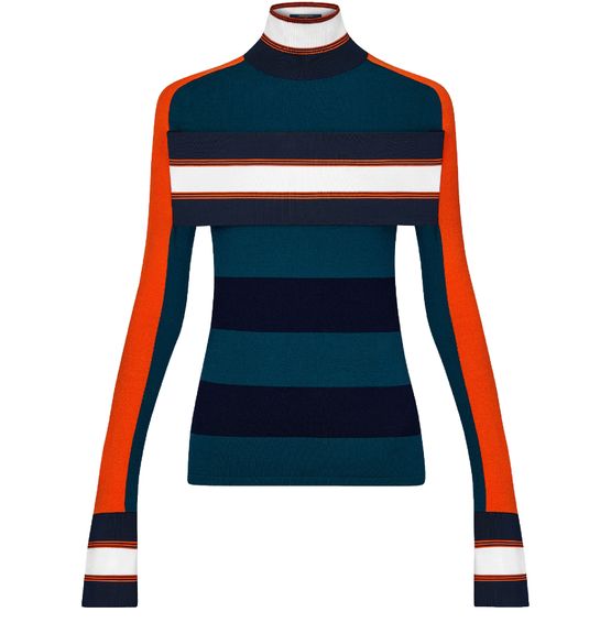 Striped Turtle Neck Pullover With Band - LOUIS VUITTON