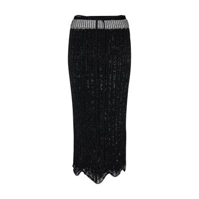 Acne Studios Paint-splatter Knit Skirt In Black