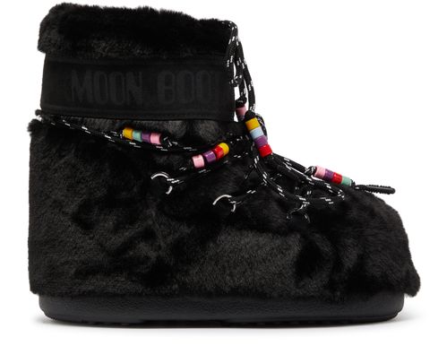 MOON BOOT Icon Low faux fur beads ankle boots