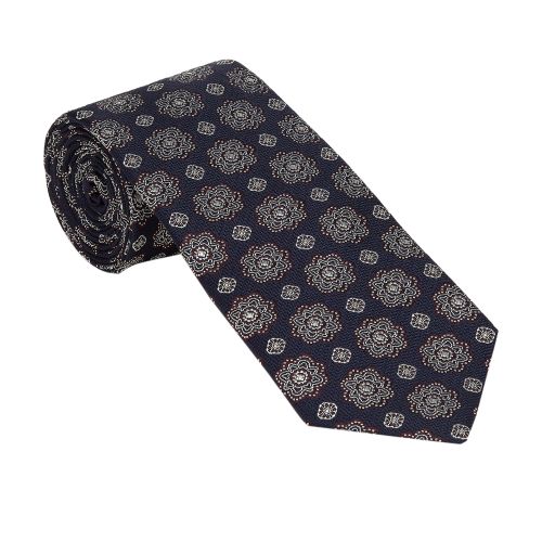 Patterned silk tie