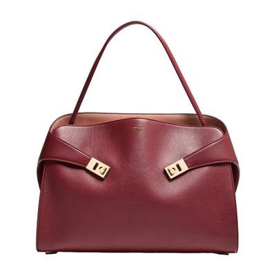 Shop Ferragamo Hug Shoulder Bag In Red