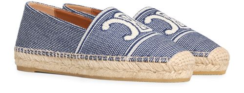 CELINE Les espadrilles Celine in striped textile with Triomphe