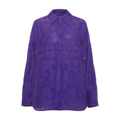 Valentino Embroidered-logo Long-sleeve Dress In Yu4