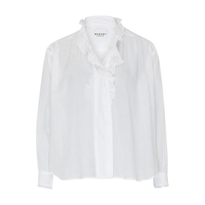 Shop Isabel Marant Étoile Pamias Long-sleeved Blouse In White