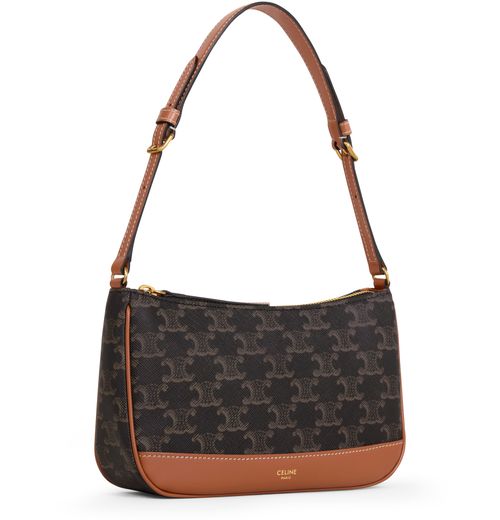 CELINE Shoulder bag in Triomphe canvas and calfskin