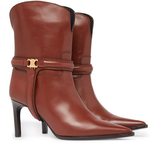 CELINE Celine verneuil Triomphe harness in calfskin low boots
