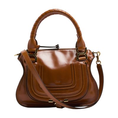 Chloé Marcie Small Leather Satchel In Brown
