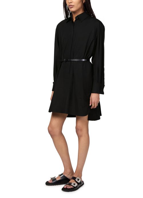 MAX MARA Alcade cotton poplin shirt dress with leather belt