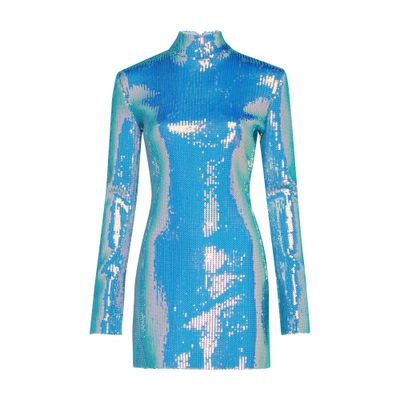 Shop David Koma Curcle Back Cutout Mini Dress In Iridescent