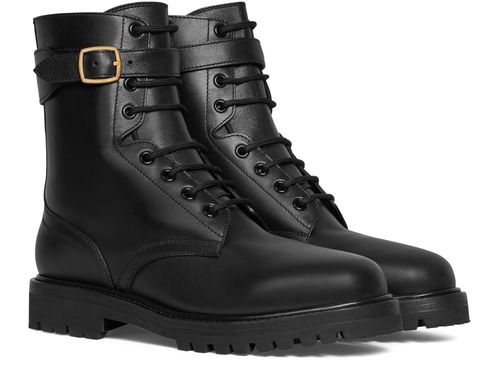 CELINE Celine kurt lace-up  in calfskin mid boots - vegetal tanning