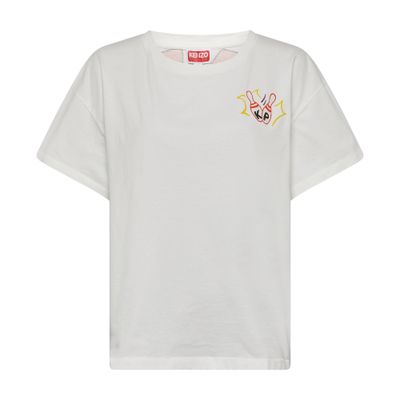 Kenzo Bowling Elephant Relax T-shirt In Off White