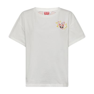 Shop Kenzo Bowling Elephant Relax T-shirt In Off White