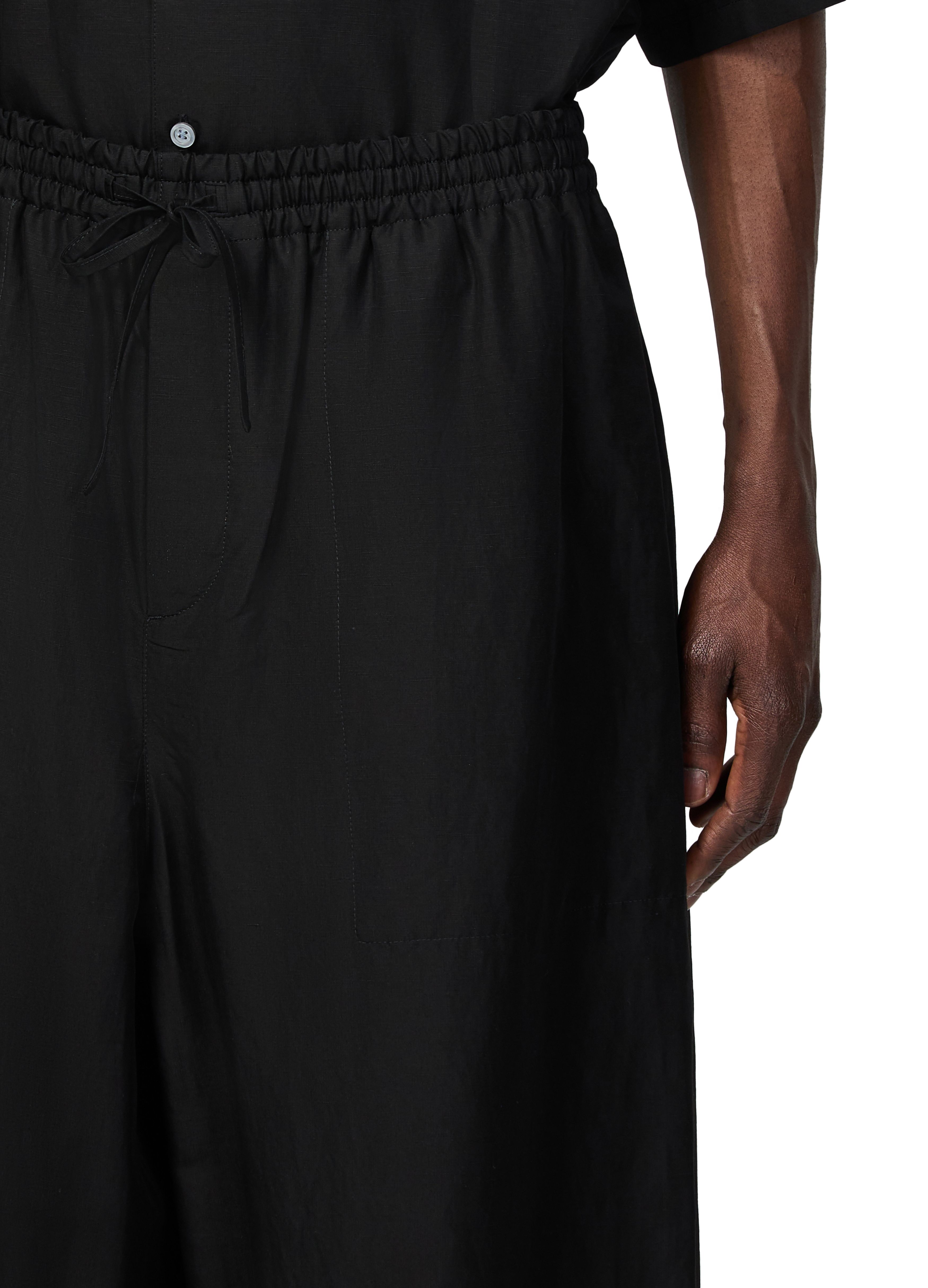 Cropped viscose and linen pants thumbnail 4