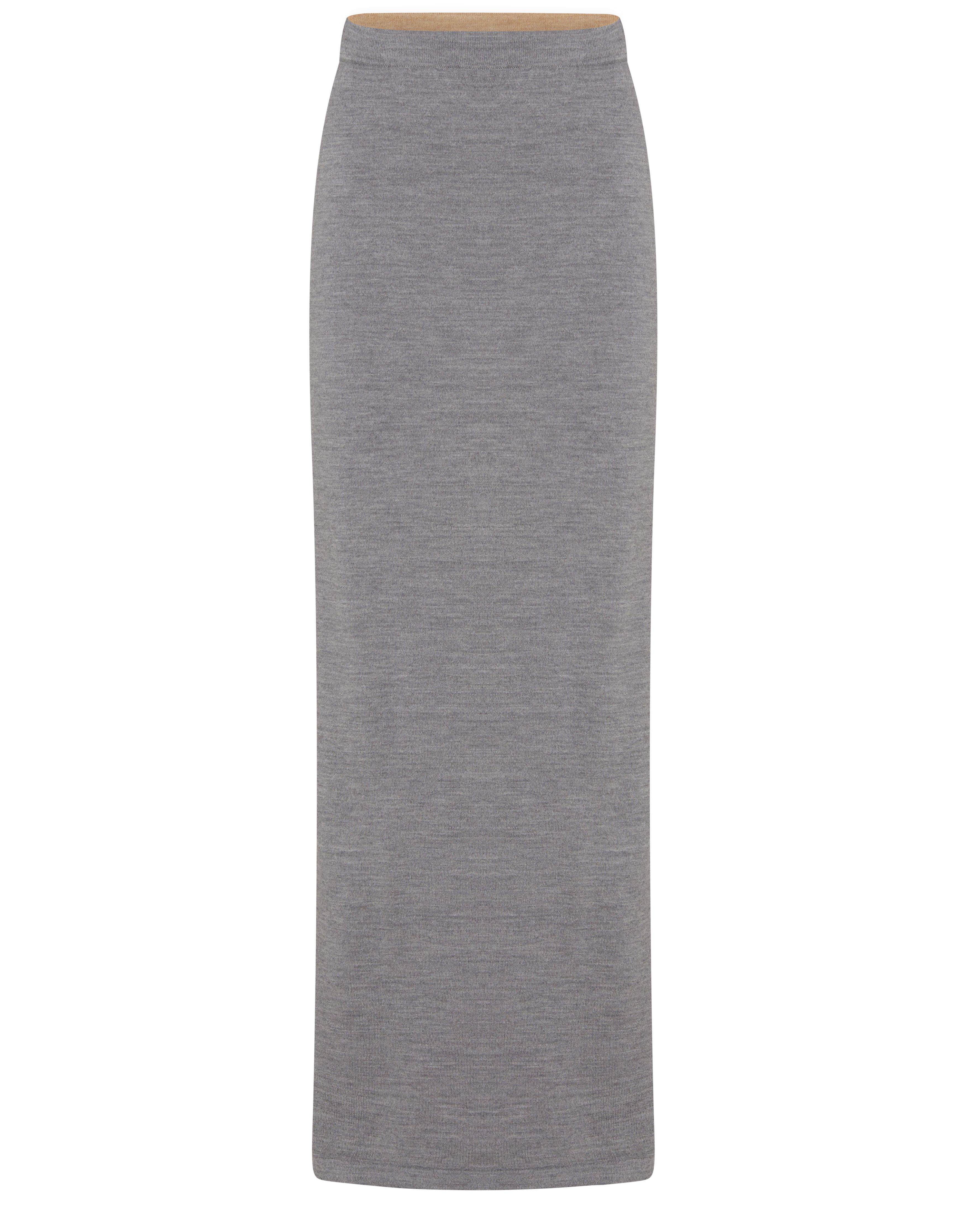 Moschino Women's Grey Extra-Fine Merino Wool Knit Skirt Size 40