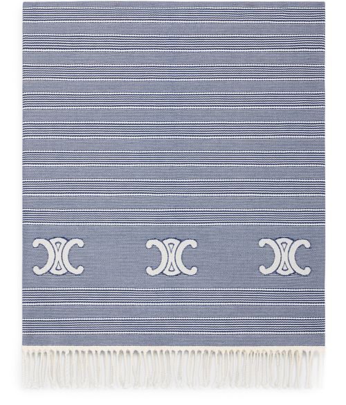CELINE Triomphe fouta in striped cotton