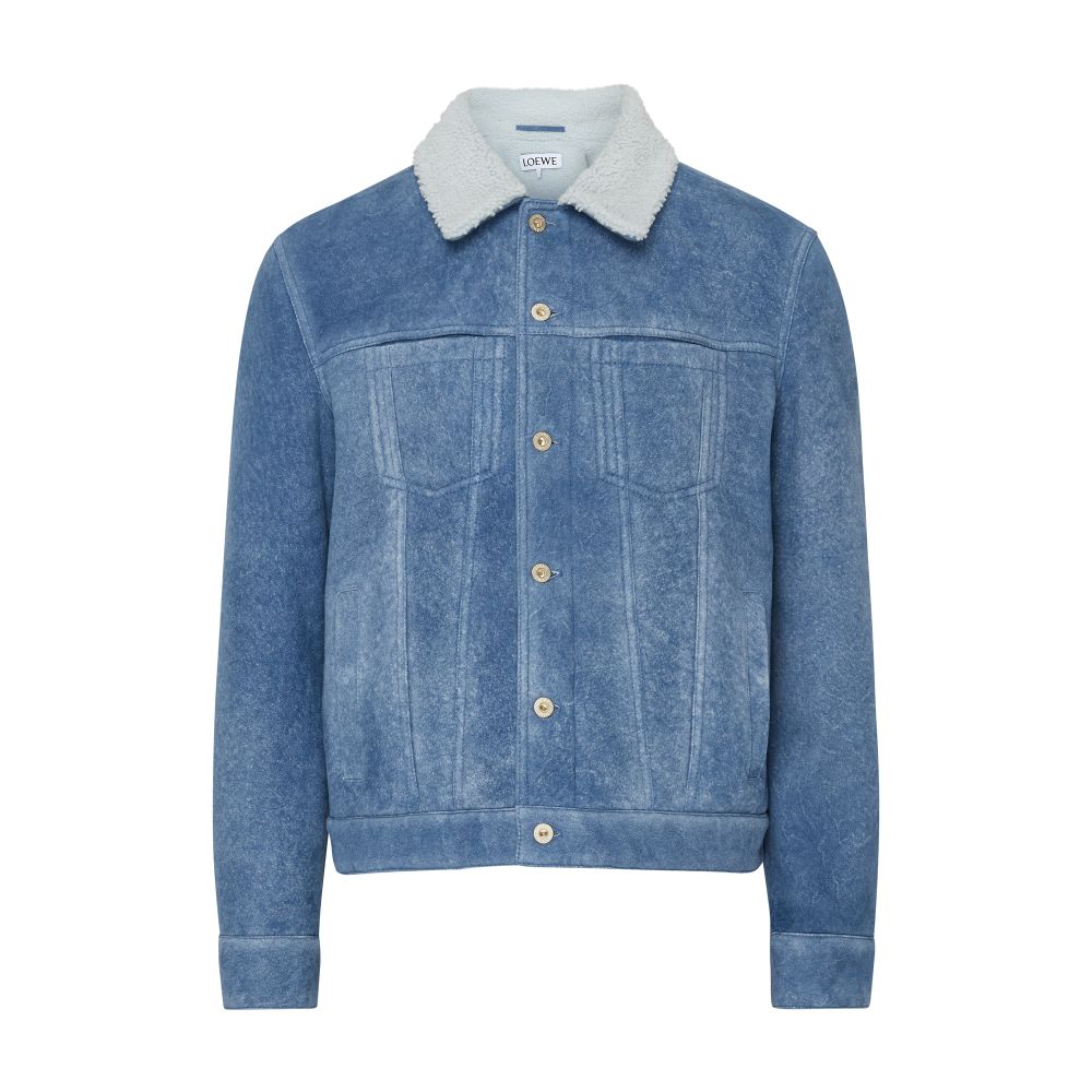 Denim jacket with shearling collar thumbnail 7