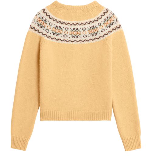 CELINE Pull col rond en laine Fair Isle Triomphe