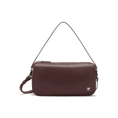 Courrèges Small Three Sixty Smooth Leather Bag In Brown