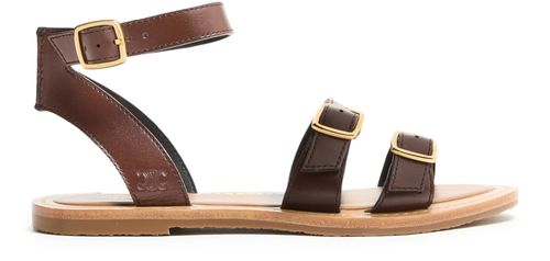 CELINE Sandales Celine Lympia triple bride en cuir de veau