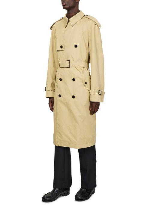 BURBERRY Long cotton blend trench coat