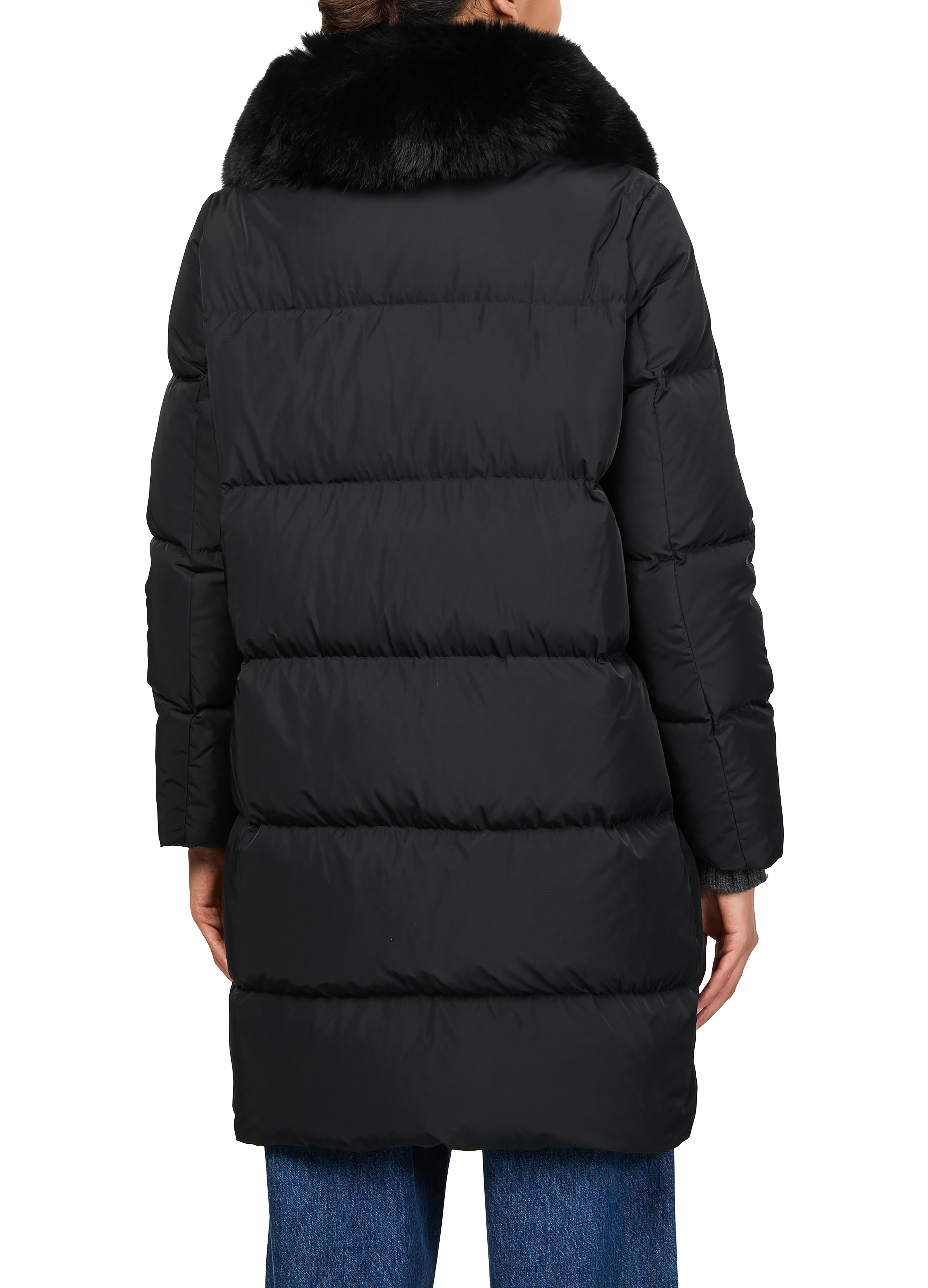 Puffer jacket with a fox fur collar thumbnail 5